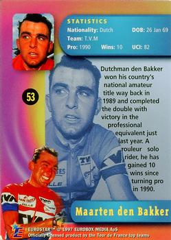 1997 Eurostar Tour de France #53 Maarten den Bakker Back